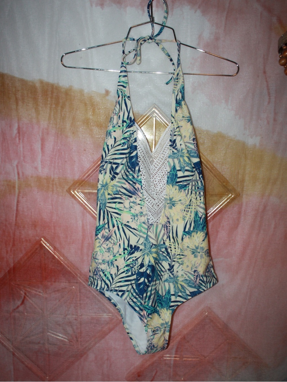 Roxy Tropical Halter One-Piece Swimsuit 🌵Medium